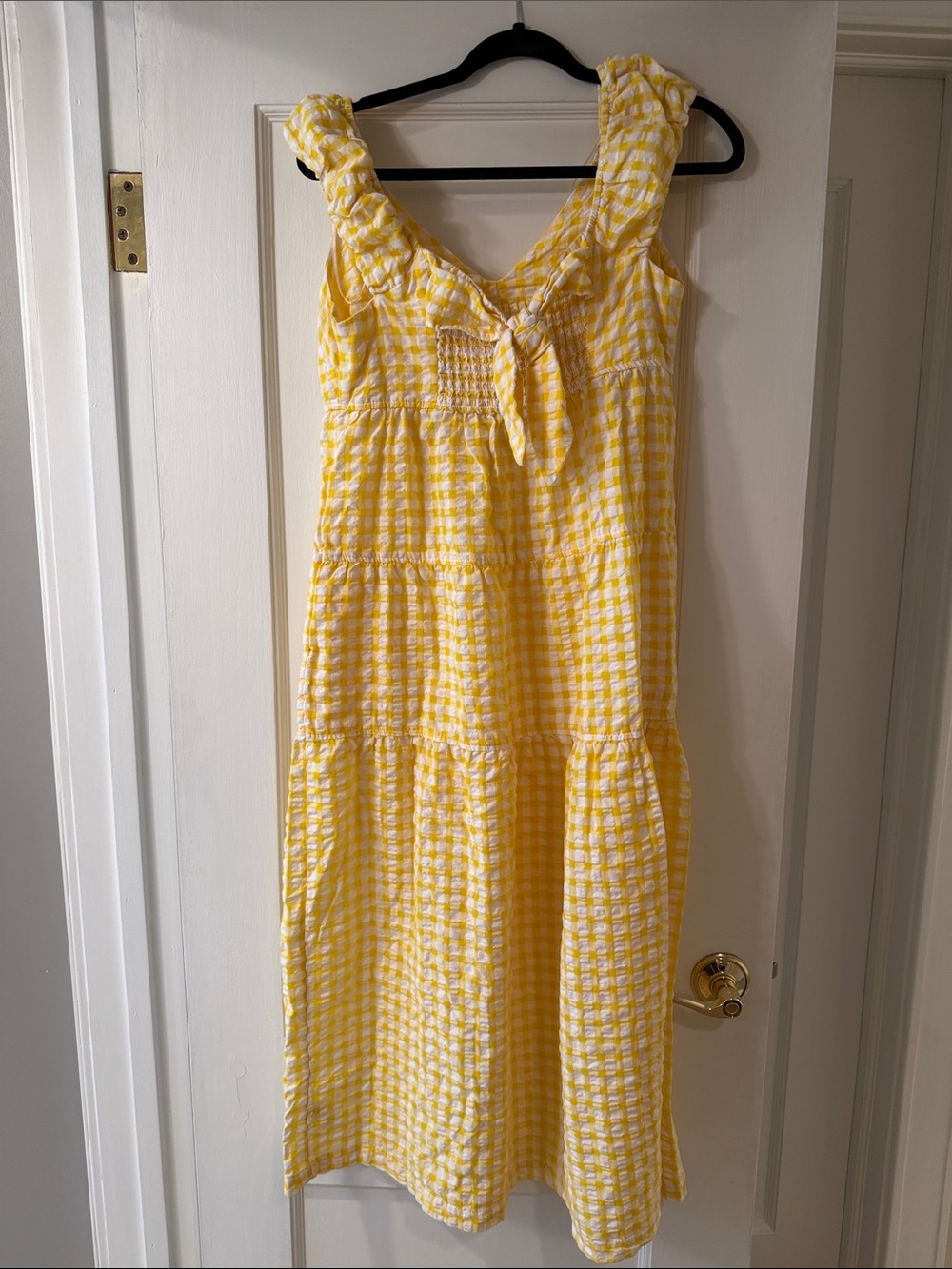 Old Navy Yellow and White Gingham Maxi Dress - Picture 3 of 3